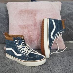 Vans Blue and White High-Top Sneakers